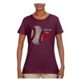thumbnail image 2 of Wild Bobby, Baseball Fingerprint It's In My DNA, Sports, Women Graphic Tee, Maroon, XX-Large, 2 of 5