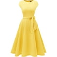 thumbnail image 3 of Dressystar Women Casual Tea Dress Female Vintage a-Line Swing Midi Cocktail Party Dress, 3 of 6