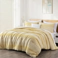 thumbnail image 2 of Chezmoi Collection 4-Piece Cotton Clip Jacquard Comforter Set Queen, Boho Chic Textured Striped Bedding with Cheille Textured Pillow Cushion, Pale Orange/White, 2 of 9