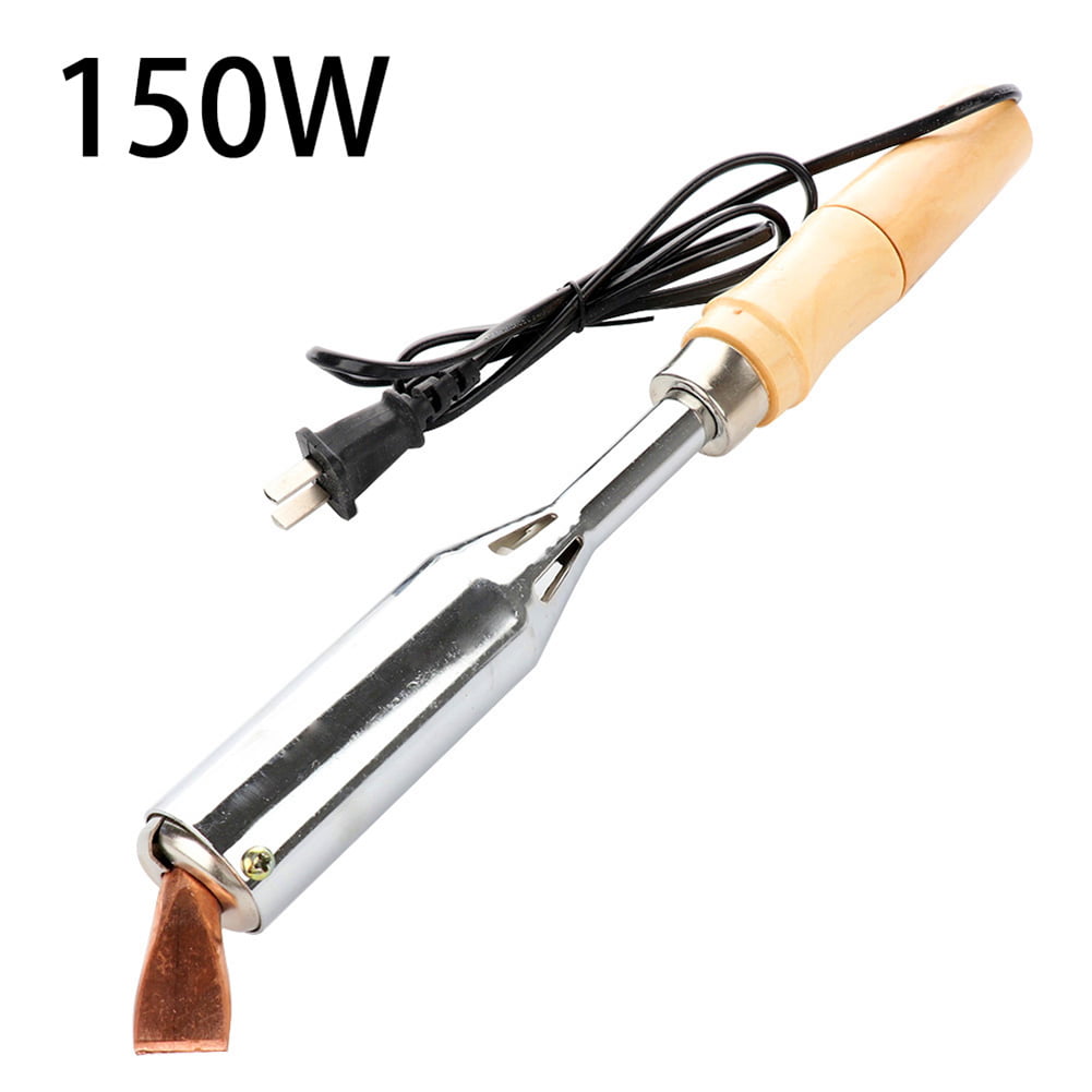 Electric Soldering Iron Wooden Handle with Chisel Point Welding Tool 100W 