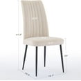 thumbnail image 2 of Modern Dining Chairs Set of 2, Velvet Upholstered, Channel Tufted Back, Black Metal Legs, for Kitchen, Restaurant, Dining Room Furniture, (Beige), 2 of 6