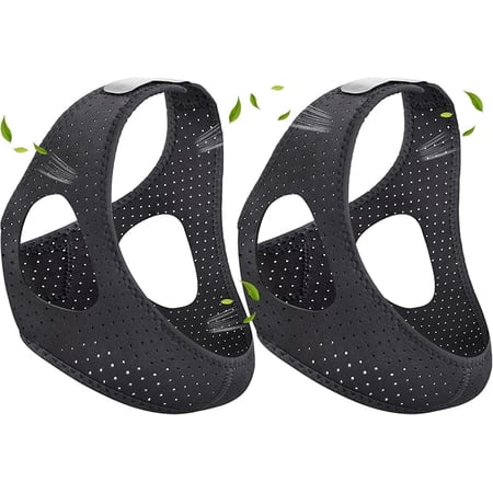2 Pack Anti Snoring Chin Strap, Snoring Solution, Effective Anti Snoring Chin Strap, Jaw Protector Corrective Strap Adjustable Breathable Stop Snoring Sleep Headband for Men Women