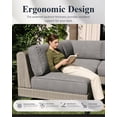 thumbnail image 5 of LayinSun 12-Piece Wicker Rattan Patio Furniture Set, Deep Seating Outdoor Modular Sectional Sofa Conversation Set with Thick Cushions for Lawn, Garden, 5 of 8