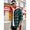 thumbnail image 5 of Coshow Men's Long Sleeve Plaid Hooded Jacket Casual Flannel Shirt Button Down Shirts, 5 of 5