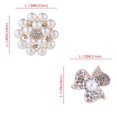 thumbnail image 2 of 2 piezas de ramillete de boda para mujer, broche de hoja de flor elegante con perlas de cristal para mujer, novia, 2 of 5