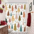 thumbnail image 2 of Christmas Tree Shower Curtain, Chic Boho Xmas Tree Snowflake Stars Winter New Year Holiday Bathroom Curtain Home Decor Waterproof Fabric Machine Washable with 12 PCS Hooks,72" Wx84 L, 2 of 6
