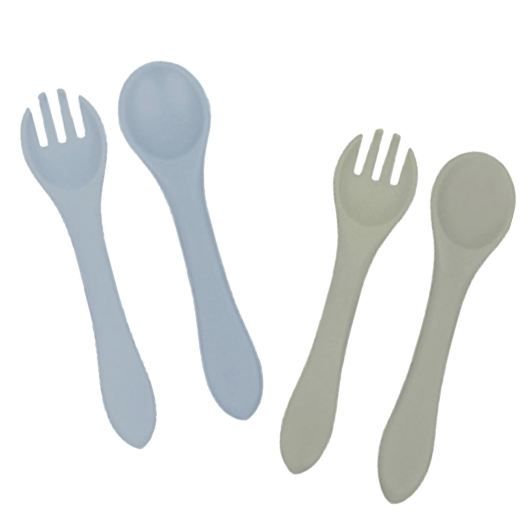 Bebcare Tiger Silicone Spoon and Fork Set, 3-Pack, Multi-color, Dishwasher Safe, Durable, BPA-Free