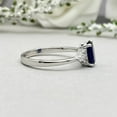 thumbnail image 3 of Blue Sapphire Oval cut gemstone engagement ring 925 sterling silver ring, 3 of 5