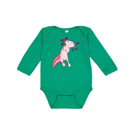 

Inktastic Axolotl Says Hello cute salamander Gift Baby Boy or Baby Girl Long Sleeve Bodysuit