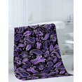 thumbnail image 3 of Boho Purple Floral Towel Set of 3, Soft Microfiber Bath Towels, Hand Towel, Washcloths, Farmhouse Botanical Vintage Paisley Flower Quick-Dry Absorbent Towels for Bathroom Kitchen Hotel Beach Gym Spa, 3 of 7