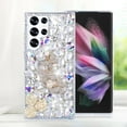 thumbnail image 3 of Compatible with Samsung Galaxy S23 Ultra Bling Diamond Case Luxury Glitter Shiny Sparkly 3D Butterfly Flower Crystal Rhinestones Phone Case for Women Girly Slim Shockproof Phone Cover, Silver, 3 of 12