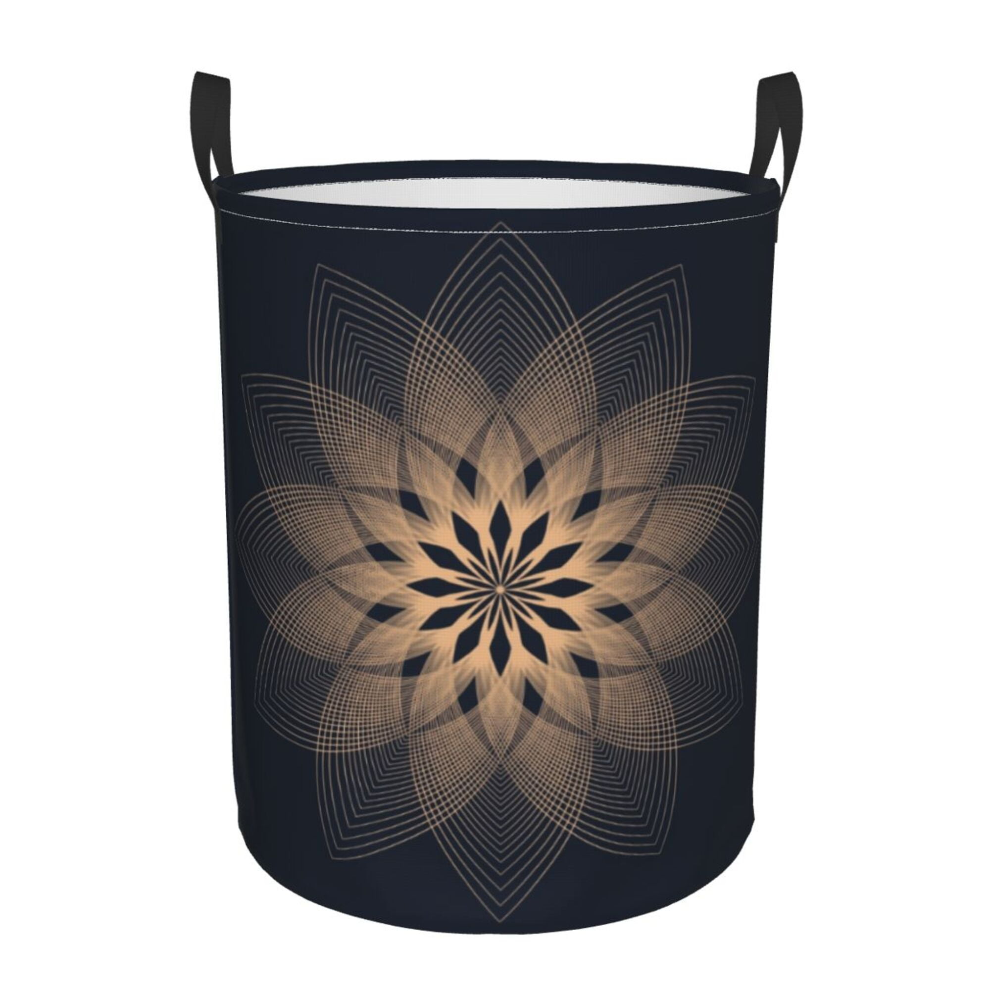 Mandala Floral Retro Circle Laundry Basket Organizer Collapsible