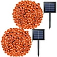 thumbnail image 1 of 2 Pack 200 LED Orange Halloween Lights,75.5ft 8 Modes Solar Halloween String Lights Outdoor Solar Christmas Lights Waterproof for Gardens, Wedding, Christmas Tree, Outdoors, 1 of 7