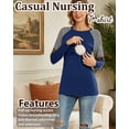 thumbnail image 5 of Women's Maternity Nursing Shirt Top Long Sleeve Patchwork Breastfeeding Clothes, 5 of 8
