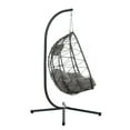 thumbnail image 3 of Outdoor Swing Chair With Stand, Wicker Hanging Egg Chair For Bedroom, Living Room, Balcony, 3 Color, 3 of 12