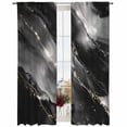 thumbnail image 2 of Blake Gray Marble Semi Sheer Window Curtains 96 Inches Long, Modern Abstract Art Marble Crack Rod Pocket Voile Silky Chiffon Curtain Light Filtering Drapes for Living Room, Kitchen, 52"x96", 2 Panels, 2 of 9