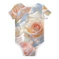 thumbnail image 2 of Blooming Roses with Dew Pure Cotton Bodysuit Short Sleeve Pajamas One-Piece Romper Unisex 12M, 2 of 6