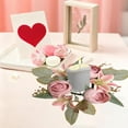thumbnail image 6 of Candle Rings, Artificial Lily Rose Leaves Wreath, Pillar Candle Holder for Wedding Home Door Tabletop Decoration (D), 6 of 6
