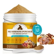 Petpya Wild Mushroom Superblend for Dogs & Cats,Immune Support Powder for Dogs,11 Mushroom Blend Powder,All Natural Organic,Dog Probiotic, Gut Health,Heart & Brain Support,Mushrooms Supplement