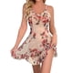 thumbnail image 1 of Gibobby Pijamas Mujer Verano Sexy Pijamas Conjunto de lencería sexy de camisón con tirantes de encaje sexy estampado con cuello en V para mujer(Beige,XL), 1 of 4