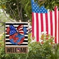 thumbnail image 6 of Welcome 4th of July Cartoon Mouse Patriotic Small Decorative Garden Flag, America Rose Flower Stripes Yard Lawn Outside Decor, American USA Retro Outdoor Home Decoration Double Sided 12 x 18, 6 of 6