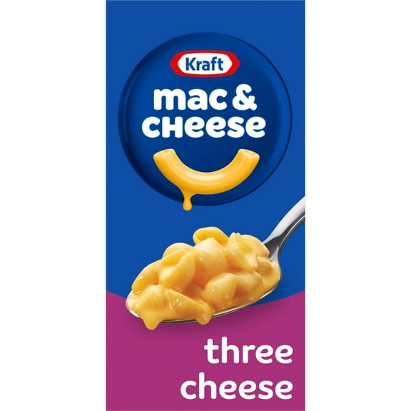 Pack of 4 Kraft Three Cheese Mac N Cheese Macaroni and Cheese Dinner with Mini-Shell Pasta, 7.25 oz (packaging may vary)