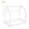 thumbnail image 5 of Euroco Wood Twin Size House Bed, Low Profile Platform Bed, White, 5 of 10