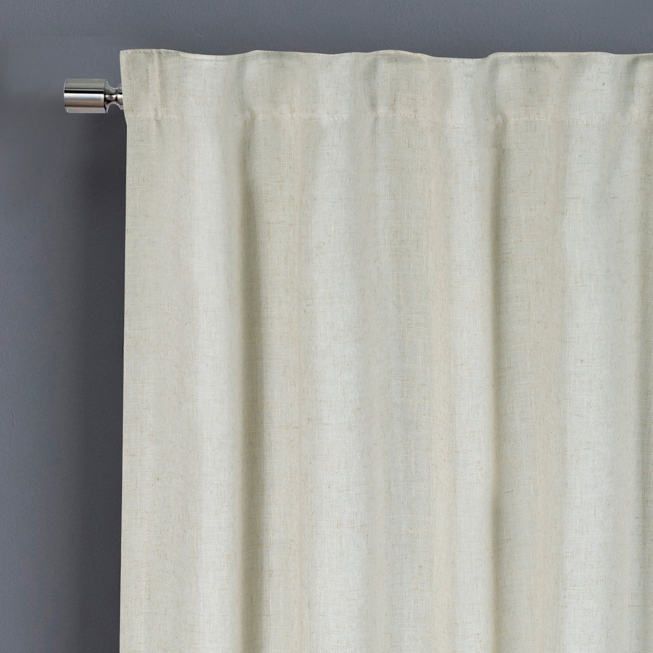 Better Homes & Gardens 100% Blackout Linen Blend Single Curtain, 50x108, Papyrus Beige