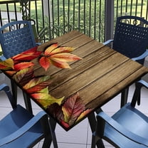 Fall Outdoor Square Tablecloth Card Fitted Tablecloth with Elastic Party Table Cover Square Elastic Tablecloths for Tables Waterproof Wipeable Table Cloths for Indoor,Picnic,Kitchen,Dinner 32"X32"