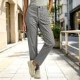 thumbnail image 6 of HomeDM Women's Cargo Pants Straight Leg High Waisted Casual Outdoor Athletic Travel Pants with Pockets Gray 2XL, 6 of 8