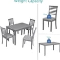thumbnail image 4 of JERFIT 5-Piece Modern Acacia Wood Dining Set with Upholstered Chairs, Rectangular Table Kitchen Dining Room Furniture, Gray, 4 of 9