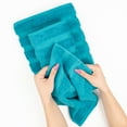 thumbnail image 4 of American Soft Linen Luxury 3 Piece Towel Set, 100% Cotton Turkish Towels for Bathroom, Aqua Blue, 4 of 6