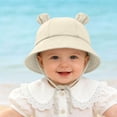 thumbnail image 6 of Baby Sun Hat for Boys Girls Toddler Summer Bucket Hat Kids Sun Protection Beach Hat Cotton Baby Hats(Beige,3-12 Months), 6 of 7