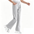 thumbnail image 3 of jiaxiM Girls Flare Dress Pants with Pockets Kids Stretchy Bootcut School Uniform Slacks with Half Elastic Waist Size 5-16 Years, 3 of 8