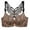 Gold, variant on Bras for Women No Underwire Leopard Print Front Closure Buckle Gathered Traceless Bras Underwear Back Butterfly Pattern Hollow Out Lace Suspender Bras