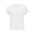 thumbnail image 4 of Crew Neck Tops For Womens Summer Fashion T Shirts Felame Solid Color T-Shirts Women Casual Basic Tees Women Cute Classic Tops Women's Work Short Sleeves T Shirt, 4 of 6