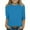 Blue 1, variant on Annhoo Spring T Shirts for Girls Casual Everyday 3/4 Long Sleeves Crew Neck Tops Basic Solid Color Tees Clothes