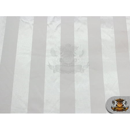 - Satin Glossy Stripe Fabric WHITE / 58