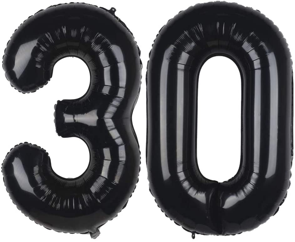 ZOOYOO Gold 30 Foil Mylar Number Balloons for 30th Birthday Party Decoration Supplies,30th Anniversary,40 Inch.