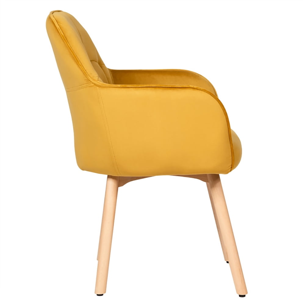 Finihen Accent Chairs, Set of 2 Mid-Back Accent Leisure Armchairs, Modern Upholstered Living Room Chair, for Bedroom, Office, Cafe, Yellow Finihen Accent Chairs, Set of 2 Mid-Back Accent Leisure Armchairs, Modern Upholstered Living Room Chair, for Bedroom, Office, Cafe, Yellow