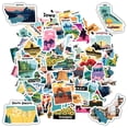 thumbnail image 4 of 35pcs Colorful Stickers State Stickers Travel Stickers Landmark Decals for Suitcase Laptop Guitar, 4 of 9