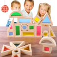 thumbnail image 1 of 24 piezas de acrílico Arco Iris juguete educativo torre pila niños bloque de construcción de madera Likrtyny juguetes de los niños, 1 of 6