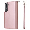thumbnail image 6 of Feishell for Samsung Galaxy S22 (6.1 inch) Wallet Case for Women Men,Premium PU Leather Magnetic Clasp Zipper 9 Card Slots Folio Flip Holder Shockproof Purse Phone Case with Wrist Strap,Rosegold, 6 of 8