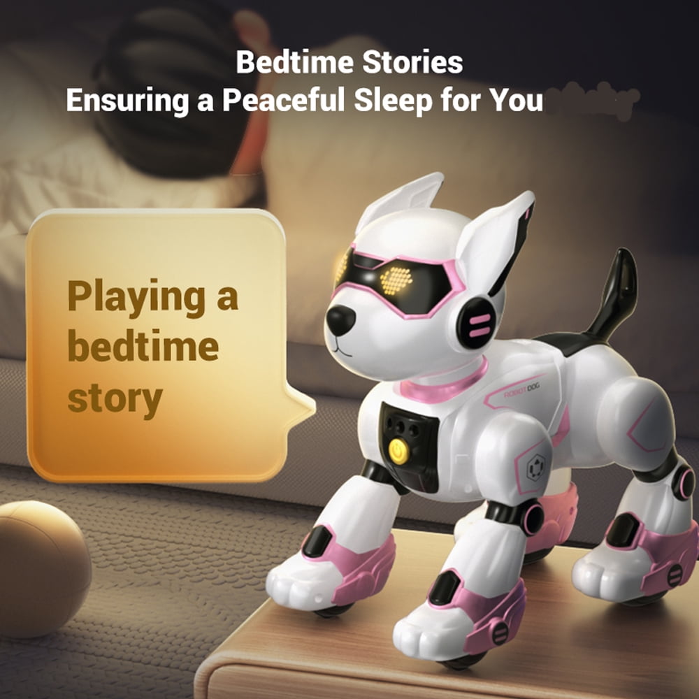 XITZ Remote Control Robot Dog Toy for Kids,RC Electronic Funny Intelligent Stunt Dogs,Voice Command Programmable Touch-sense Music Song,for Boys Girls Gift