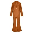 thumbnail image 5 of VBARHMQRT Female Summer Pants Sets Women 2 Piece Outfits Plus Size Women's Solid Color Two Piece Coat Pants Suit Black Pants Suit for Women Dressy Tall Sweatsuits Women 2 Piece Outfit Velour, 5 of 6
