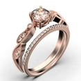 thumbnail image 3 of Dazzling Boho & hippie 1.75 Carat Round Cut Morganite And Diamond Moissanite Classic Inspired Engagement Ring, Unique Twist Band Wedding Ring in 10k Solid Rose Gold, Promise Ring, One Matching Band, 3 of 3