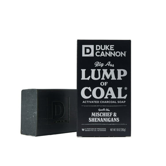 Duke Cannon Big Ass Lump of Coal Soap for Men, Holiday Bergamot and Black Pepper, 10 oz Bar Soap