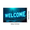 thumbnail image 2 of Neon Style Welcome Banner with Floral Elements and World Map Design Party Decorations Backdrop Photography Props for Gatherings Events and Celebrations, 2 of 7