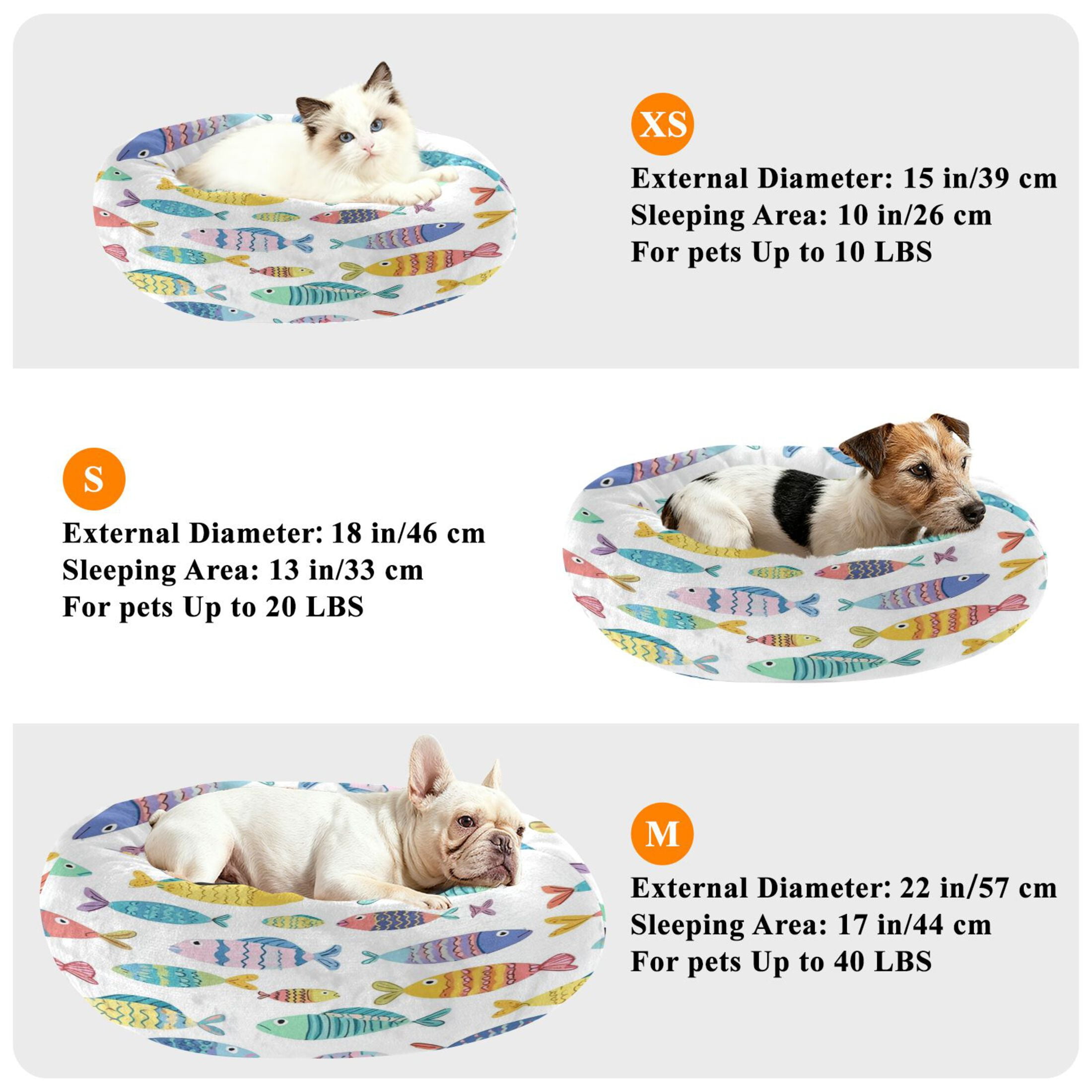 Iauyy Pet Couch Donut Cat Bed for Indoor Cats/Small Dogs Washable & Machine with Non-slip Bottom Calming Cat Furniture, Warm and Lovely Atmosphere (XS)