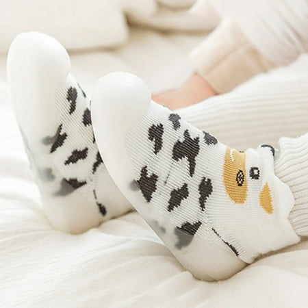 

LEEy-world Toddler Shoes Warm Girls Toddler Stocking Sole Knit Baby Slipper Boys Solid Socks Soft Shoes Rubber Kids Baby Shoes Girl Shoes B
